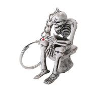 BUTIFULSIC Llavero 2 Piezas de Esqueleto Forma de Calavera en Inodoro de Metal y Goma , Accesorio para Bolso y Llave , para Acción de Gracias