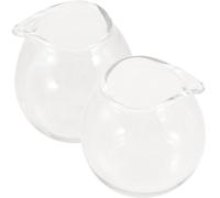 BUTIFULSIC Mini Jarras de Transparente de 20ml Juego de 2 con Diseño Seguro y Vertedor para Leche para Hogar y Cafetería