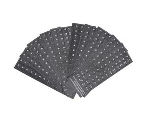 BUTIFULSIC Pegatinas Adhesivas Teclado Portátil Español 10 Unidades Multilingües para Oficina y Escuela Fondo Negro Mate Fácil Instalación