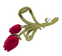 BUTIFULSIC Pinza de Garra Grande Pelo Forma de Tulipán de Terciopelo, Accesorio Cabello Femenino Otoño E Invierno, Pasadores Pelo Resistentes y Cómodos para Uso Diario
