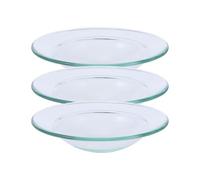 BUTIFULSIC Plato de Aceite Esencial de Vidrio Transparente 10 Cm, Juego de 3 Piezas para Quemador de Esencias, Bandeja Calentadora de Cera para Difusor de Aroma en Hogar