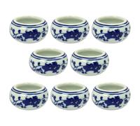 BUTIFULSIC Plato de Agua de Cerámica Pequeño 8 Piezas, Tintero para Caligrafía Multifunción, Soporte para Pigmentos de Tinta, Resistente y Versátil para Dibujo y Pintura Artística