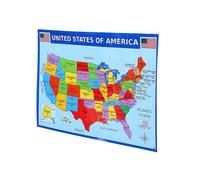 BUTIFULSIC Póster Mural de Estados Unidos para Aula, Mapa de Geografía Educativo, Gran Cartel Borrable para Aprender, Decoración de Pared Escolar, Material Didáctico Versátil