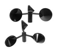 BUTIFULSIC Sensor de Medición de Viento de 3 Tazas Carcasa Abs Negra, Repuesto para Anemómetro, 2 Piezas para Medición Inteligente Agrícola y Observación Meteorológica