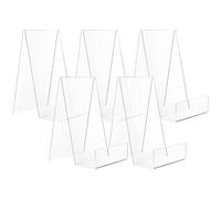 BUTIFULSIC Soporte Rebabas 5 Transparente Piezas Acrílico o para Libros en Diseño Simple Fácil de Limpiar para Uso Casa Tienda