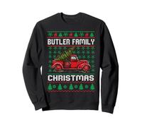 Butler Family Ugly Christmas Sweater Red Truck Funny Xmas Sudadera
