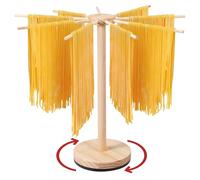 BUTORY Secador de fideos con base giratoria para secar pasta de madera con 9 asas desmontables, secadora de pasta hasta 4,5 kg, reutilizable para pasta
