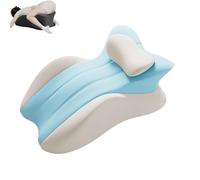 Butt Cushion for Couples, Low-Profile Design Couples Pillow for Intimacy, Memory Foam Wedge for Enhanced Support, Impact Recovery, Provides Intimacy Support (White+Blue)