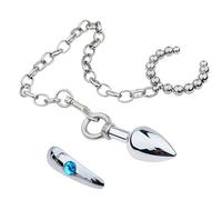 Butt Pluck Tapón anal con anillo para el pene Anillo para el pene Tapón anal de metal Tapón anal Masajeador vaginal de próstata Mejora del pene Entrenador de erección SM Masturbación(Normal-Ø35mm)