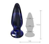 Butt Plug anal vibrador de vidrio falo cónico dilatador de vidrio liso