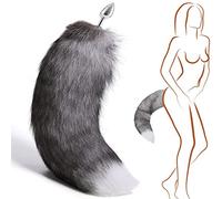 Butt Plug Fox Cola Desmontable Multi-función Real Fox Cola Piel Anal Enchufe Sexy Adulto Juguete Moda Butt Acero Inoxidable Cosplay Sexo coquetear Juguetes-35CM Tail||2.2CM Butt Plug