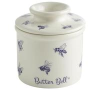 Butter Bell - La vajilla original Butter Bell de L Tremain, un recipiente de mantequilla de cerámica francesa con tapa para mantequilla untable, colección de granja, abejas de miel, azul y blanco