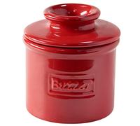 Butter Bell La vasija original de L.Tremain, cuenco de mantequilla de cerámica francesa, colección Café Retro, rojo marrasquino, acabado brillante