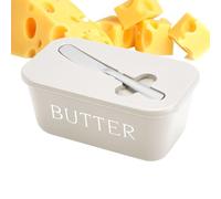 Butter Container, Cheese Storage, 6.57x3.82x2.91 Inches Airtight Cover, Built-In Cutter Design, Quality Countertop Holder for Cooking Prep, Serving Convenience, Fridge Organization