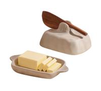 Butter Dish Ceramic Cheese Holder Tray with Cutting Tool Cheese Container