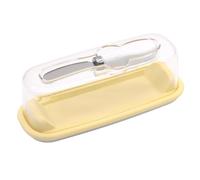 Butter Dish with Lid - Butter Tray with Cutter and Serving Base | Clear Covered Cheese Holder | Freshness Keeping Container for Fridge Countertop Farmhouse Home Kitchen Daily Use