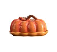 Butter Dish with Lid - Halloween Snack Holder, Festive Serving Tray, Covered Food Plate, Holiday Dining Container | Dining Table Seasonal Decor for Fall Celebration Dinner Party Cheese Butter Fruit De
