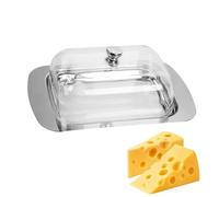Butter Dish With Lid Non-Slip Airtight Container Storage Box Kitchen Fridge Refrigerator Holder Fresh Scoop Durable Stainless Steel Easy Clean Compact Practical 18.5×12.2×6.7cm Daily Use Organization