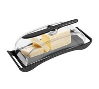 Butter Dish With Measurements - 2 In 1 Covered Butter Holder For Countertop | Covered Food Serving Tray With Cutting Measurements | Transparent Lid Cheese, Fruits, Standard Stick Size, Dust-Proof Desi