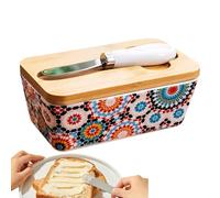 Butter Tray - Ceramic Butter Container with Cutter, Airtight Storage | Kitchen Counter Storage for Spreads, Nuts, Sugar, Baking, Cooking, and Dining Decoration