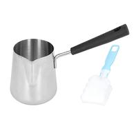 Butter Warmer Coffee Warmer Mini Stainless Steel Heating Pot 350ml with Spout for Melting Butter Warming Coffee Latte Art