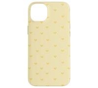 Butter Yellow Minimalist Heart Pattern Girly Girls Women Carcasa para iPhone 14 Plus