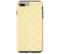 Butter Yellow Minimalist Heart Pattern Girly Girls Women Carcasa para iPhone 7 Plus/8 Plus