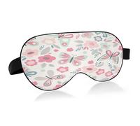 Butterflies and Flowers Sleep Mask Lightweight Soft Breathable Eye Mask with Adjustable Strap Blackout Eye Mask for Women Men for Travel Night Sleeping
