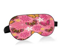 Butterflies and Flowers Sleep Mask Lightweight Soft Breathable Eye Mask with Adjustable Strap Blackout Eye Mask for Women Men for Travel Night Sleeping