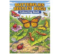 Butterflies Beetles Bugs: Colouring Book (The Organic Jungle Kids Colouring Series)
