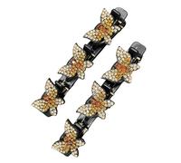 Butterflies Braid Clip, Shiny Hairpin Duckbill Clip for Girls and Women, Elegant Hair Styling Barrette for School, Weddings, and Work Fashion Girls and Women Butterflies Braid Jewelry Clip