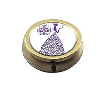 Butterflies Girls Custom Round BronzeBox Pocket 2.1 pulgadas - 3 compartimentosBox/Pastillero Bolsillo