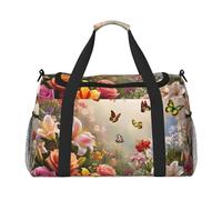 Butterflies in Bloom - Bolsa de viaje compacta resistente al agua para deportes, gimnasio y fin de semana para hombres y mujeres