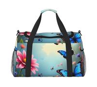 Butterflies in Bloom - Bolsa de viaje compacta resistente al agua para deportes, gimnasio y fin de semana para hombres y mujeres