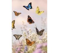 Butterflies in Flight Notebook: 100 Blank Pages | 6 x 9 Inch Nature Journal | Realistic Butterfly Artwork | Blank Sketchbook & Writing Notebook