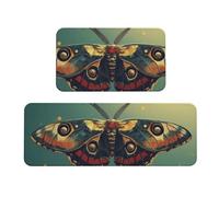 Butterflies In The Lake - Juego de 2 tapetes de cocina acolchados cómodos para decoración del hogar, tapetes de cocina para el suelo, antideslizantes, lavables, para lavandería, 43 x 119 cm + 43 x 76