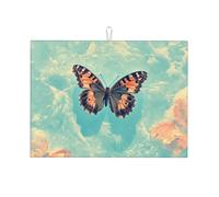 Butterflies in The Ocean - Tapete grande de microfibra para escurridor de platos, reutilizable, lavable, para accesorios de cocina, 18 x 24 pulgadas