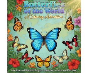 Butterflies of the World: A Coloring Adventure: 40+ Rare and Beautiful Tropical Butterflies to Color and Discover