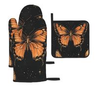 Butterflies On The Planet - Guantes de cocina coloridos resistentes al calor, almohadillas calientes, lindas cosas de panadero, regalos de cocina para amantes de la cocina, cocineros y madres