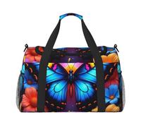 Butterfly Among Flowers - Bolsa de viaje resistente al agua compacta para deportes, gimnasio y fin de semana para hombres y mujeres