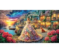 Butterfly-Among-Roses-and-Hearts 1000 Piezas Puzzle Educativo Papel Reciclado Juego Familiar Desafiante para Adultos 38x52/1000pcs