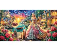 Butterfly-Among-Roses-and-Hearts 1000 Piezas Puzzle Familiar Papel Reciclado Desafiante y Divertido para Adultos Decoración Mural 38x26/1000pcs