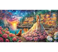 Butterfly-Among-Roses-and-Hearts 1000 Piezas Puzzle Reciclado Juego desafiante Educativo para relajación Creatividad Regalo 38x26/1000pcs
