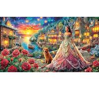 Butterfly-Among-Roses-and-Hearts 1000 Piezas Puzzle Reciclado Juego Educativo desafiante para Adultos Regalo para Mujeres y Hombres 38x52/1000pcs