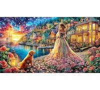 Butterfly-Among-Roses-and-Hearts Puzzle de 1000 Piezas Reciclado Juego Familiar Desafiante para relajación y decoración Mural Regalo 38x52/1000pcs