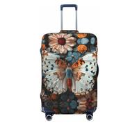 Butterfly and Bloom Beauty Fundas de equipaje de viaje - Fundas protectoras elásticas para maletas de 18 a 32 pulgadas, Negro -, X-large