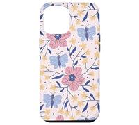 Butterfly and Flowers Blush Pink Blue Cute Botanical Garden Carcasa para iPhone 12 Pro MAX