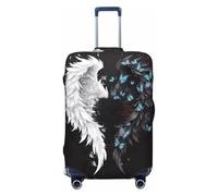 Butterfly Angel Wings Art Fundas de equipaje de viaje - Fundas protectoras elásticas para maletas de 18 a 32 pulgadas, Negro -, Mediano