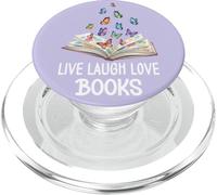Butterfly Book Live Laugh & Love Books Reading Lover Bookish PopSockets PopGrip para MagSafe