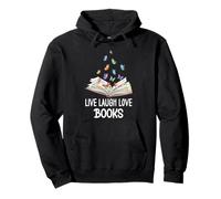 Butterfly Book Live Laugh & Love Books Reading Lover Bookish Sudadera con Capucha